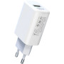 Мережевий зарядний пристрій XO L85D QC3.0 (1USB/18W) + USB - Lightning, White