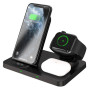 Бездротовий зарядний пристрій XO WX018 для смартфонів, навушників з технологією Qi, Apple Watch, Black