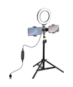 Кільцева USB LED лампа Puluz PKT3037 6.2"+ штатив 70 см, Black