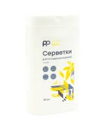 Антибактеріальні вологі серветки PowerPlant для очищення екранів, без запаху, без спирту, 100 шт.