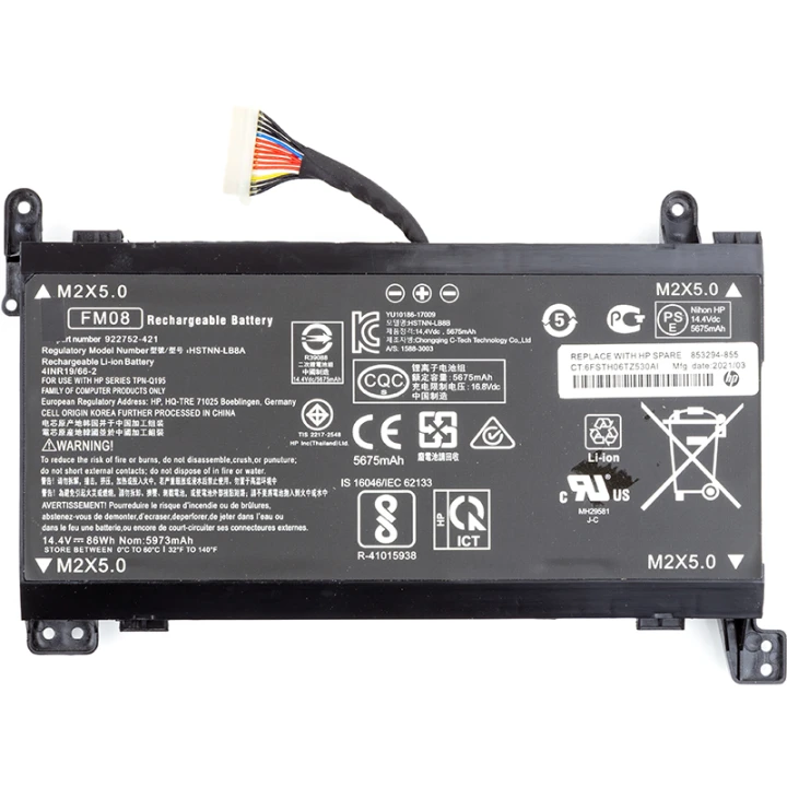 Акумулятор для ноутбуків HP Omen 17 (FM08) 14.4V 5973mAh 86Wh, 16 pin (original)