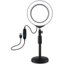 Кільцева USB LED лампа Puluz PU392 6.2" + настільне кріплення, Black