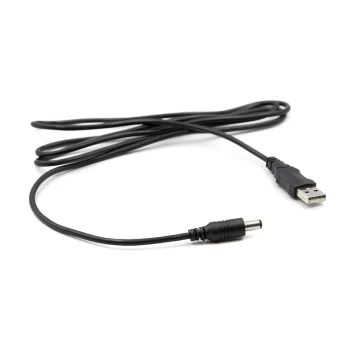 Кабель питания PowerPlant 2.0 USB AM – DC 5.5*2.1 pin, 1m, Black
