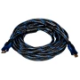 Видео кабель PowerPlant HDMI - HDMI позолоченные коннекторы 1.4V 1.5м Double ferrites, Вlack / Вlue