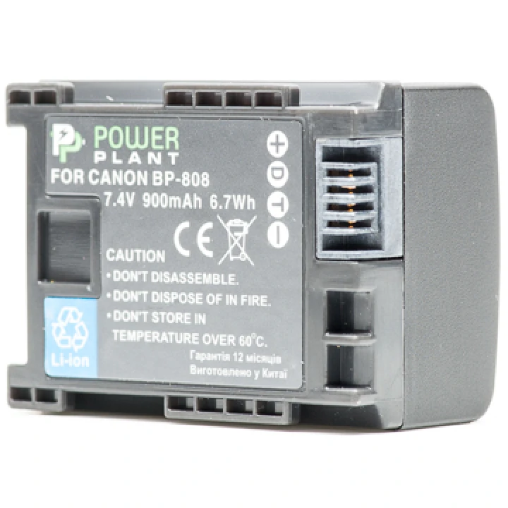 Аккумулятор PowerPlant для Canon BP-808 Chip 900mAh