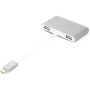 Перехідник PowerPlant Type-C (M) - 4*USB 2.0 / 3.0, HDMI, Type-C (F), White