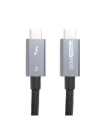 USB Кабель PowerPlant Thunderbolt 3, USB-C - USB-C, 40Gbps, 100W, 20V/ 5A, 4K/ 60HZ, 1м, Black