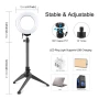 Кільцева USB RGBW LED лампа Puluz PKT3049B 4.7" + настільний штатив, Black
