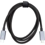 USB Кабель PowerPlant Thunderbolt 3, USB-C - USB-C, 40Gbps, 100W, 20V/ 5A, 4K/ 60HZ, 1м, Black