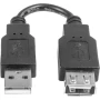 USB Кабель PowerPlant USB 2.0 AF-AM, 0.1м, Black