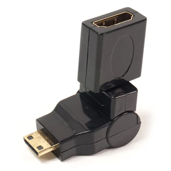 Переходник PowerPlant HDMI AF - mini HDMI AM 360 градусов, Black