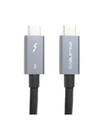 USB Кабель PowerPlant Thunderbolt 3, USB-C - USB-C, 40Gbps, 100W, 20V/ 5A, 4K/ 60HZ, 2м, Black