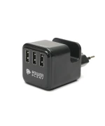 Сетевое зарядное устройство для PowerPlant W-360 3xUSB: 220V, 3.4A, Black
