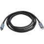 USB Кабель PowerPlant Thunderbolt 3, USB-C - USB-C, 40Gbps, 100W, 20V/ 5A, 4K/ 60HZ, 2м, Black