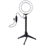 Кільцева USB LED лампа Puluz PKT3031 4.7"+ настільний штатив, Black