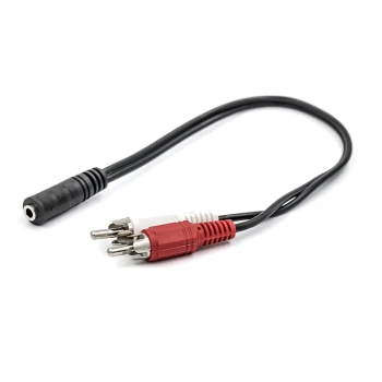 Аудіо перехідник PowerPlant 3.5 мм female - 2 х RCA male, Black