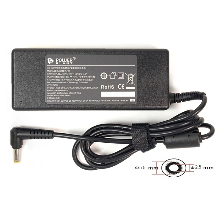 Блок питания PowerPlant для ноутбука ASUS 220V 19V 90W 4.74A 5.5 х 2.5