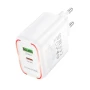 Мережевий зарядний пристрій BOROFONE BA89A Destello PD30W / QC3.0, White