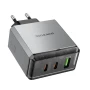 Сетевое зарядное устройство BOROFONE BN22 Lena PD65W / QC3.0, Metal Gray