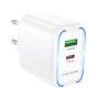 Мережевий зарядний пристрій BOROFONE BA89A Destello PD30W / QC3.0, White