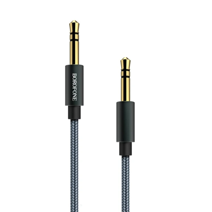 Аудио-кабель BOROFONE BL3 Audiolink AUX 3.5 мм 1m, Metal Grey