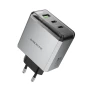 Сетевое зарядное устройство BOROFONE BN22 Lena PD65W / QC3.0, Metal Gray