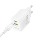 Сетевое зарядное устройство BOROFONE BN29 Fuente PD30W / QC3.0, White