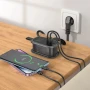 Мережевий Подовжувач HOCO NS7 Sharp 1 position PD20W / 1C 2A desktop socket, Black