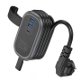Мережевий Подовжувач HOCO NS7 Sharp 1 position PD20W / 1C 2A desktop socket, Black