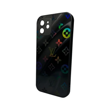 Чехол - накладка AG Glass Gradient LV Frame для iPhone 13