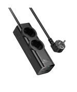 Мережевий подовжувач HOCO NS10 PD67W 2EU / 3Type-C / 1USB 2000 W, Black