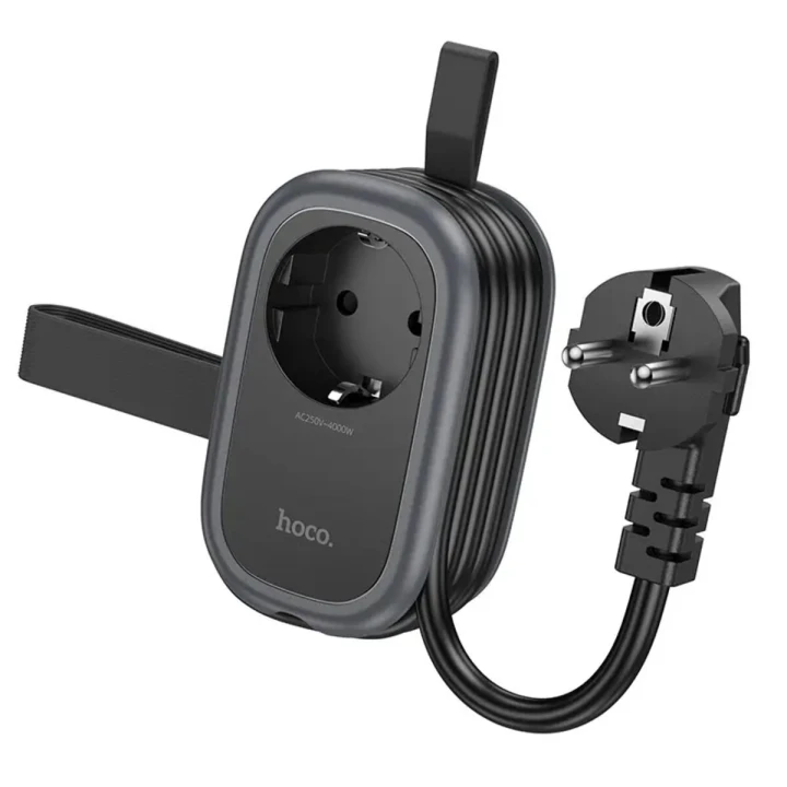 Мережевий Подовжувач HOCO NS7 Sharp 1 position PD20W / 1C 2A desktop socket, Black