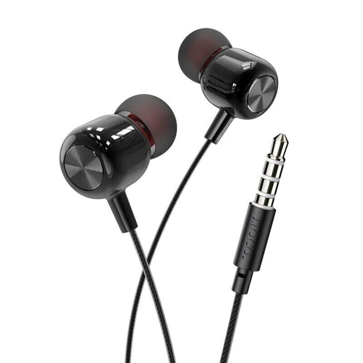 Дротові навушники HOCO M87 String wired earphones with with microphone, Gloomy Black