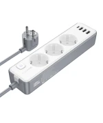 Мережевий Подовжувач BOROFONE BAC9 Power 3-position socket 20W 2m, White