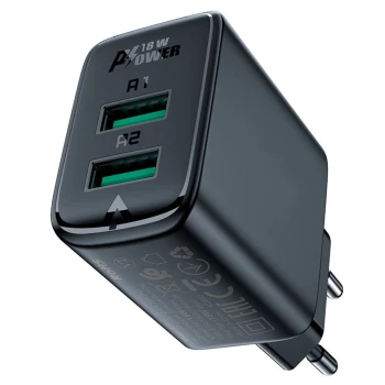 Сетевое зарядное устройство для ACEFAST A33 USB QC18W, Black