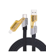 Data-Кабель WUW X207 USB 3 in 1 65W 1m, Black