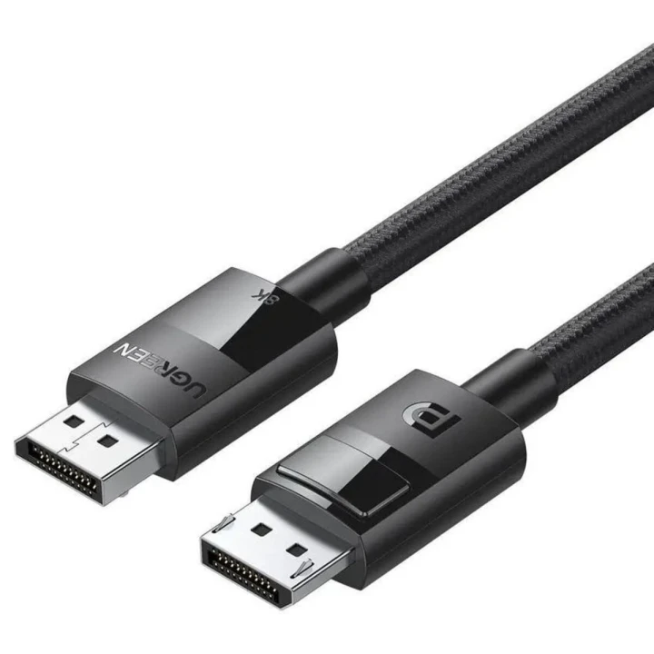 Відео кабель UGREEN DP114 DP Male to Male DP1.4 8K Round Cable ABS Shell Braid 1.5m, Black