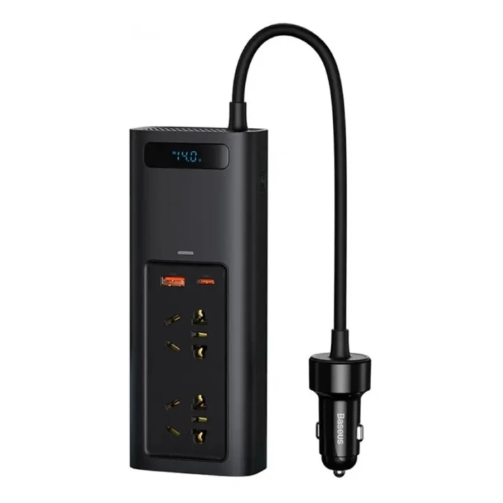 Автомобильный инвертор Baseus CRNBQ-A01 In-car Inverter 150W / 220V CN / EU, Black