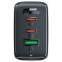 Сетевое зарядное устройство ACEFAST A41 PD65W GaN 2Type-C + USB, Black