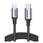 Data-Кабель UGREEN US304 Type-C to Lightning M/M Cable Aluminum Shell Braided 3А 1.5m, Black