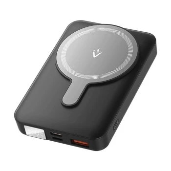 Power Bank Vention Magnetic Wireless LED Display PD22.5W / QC 3.0 10000 mAh, Black