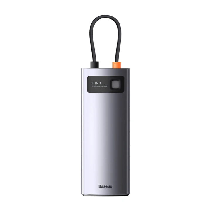 USB - хаб Baseus Metal Gleam Series 4-in-1 Multifunctional Type-C HUB Docking Station, Gray ( WKWG070013 )