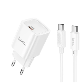 Сетевое зарядное устройство HOCO C148A Charm single port PD30W Type-C to Type-C, White