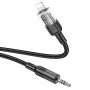 Аудиокабель HOCO UPA27 Spirit transparent Lightning to AUX 3.5 мм 1.2m, Black
