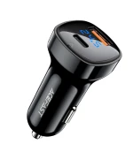 Автомобильное зарядное устройство ACEFAST B4 digital display 66W Type-C / USB, Black