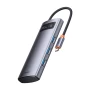 USB - хаб Baseus Metal Gleam Series 4-in-1 Multifunctional Type-C HUB Docking Station, Gray ( WKWG070013 )