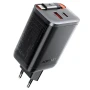 Мережевий зарядний пристрій ACEFAST A111 PD67W / QC4.0 with retractable cable, Black