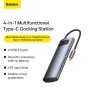 USB - хаб Baseus Metal Gleam Series 4-in-1 Multifunctional Type-C HUB Docking Station, Gray ( WKWG070013 )