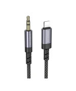 Переходник BOROFONE BL24 Graceful digital audio conversion cable AUX to Lightning, Metal Grey
