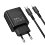 Мережевий зарядний пристрій BOROFONE BA98A PD30W / QC3.0 Cable Type-C to Lightning, Black
